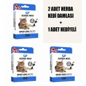 Herba Max Biocide Bitkisel Bit,Pire Kedi Ense Damlası 5x2ML.2+1KUTU - 1