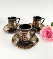 Bitter Yaldızlı Kahve Fincan Takımı-6 Kişilik - 1