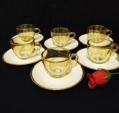 Paşabahçe Kahve Fincan Takımı Altın Amber - 6 Kişilik - 1