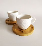 4 PARÇA KAHVE SUNUM SETİ BAMBU TABAKLI - 3