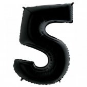 5 RAKAM Folyo Balon Siyah 100 CM (1 METRE) - 1