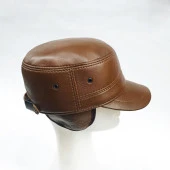 Castro Model Kiremit Renk Deri Şapka - 3
