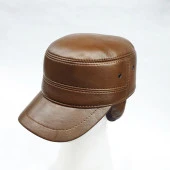 Castro Model Kiremit Renk Deri Şapka - 5