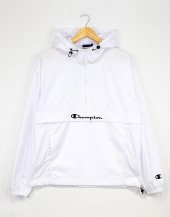 Champion Beyaz Half Zip Kapüşonlu Yağmurluk - 1