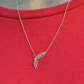 14k Sarı Altın Yaprak Kolye thumbnail 1