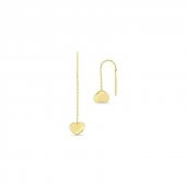 14 Ayar Sade Altın Sallantılı Kalp Küpe thumbnail 2