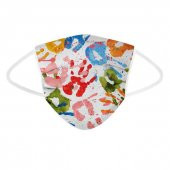 HANDPRINT COLOR DESEN 3 KATLI MELTBLOWN FİLTRELİ BEZ MASKE - 1