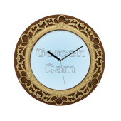 Kişiye Özel İsimli Hoşgeldin Bebek Kahverengi Üzerine Altın İşlemeli Duvar Saati - 2