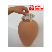 BÜYÜK BOY ÇÖMLEK TOPRAK TESTİ KÜP KUMBARA KIRILMADAN AÇILMAZ (DOĞAL) - 1