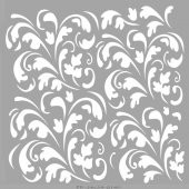 Floral Karo Stencil Boyama şablonu 30x30 cm, Duvar Stencil, Fayans Stencil, Mobilya Stencil - 1