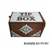 TİP BOX AHŞAP KUMBARA TİPBOX BAHŞİŞ KUTUSU - 1