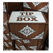 TİP BOX AHŞAP KUMBARA TİPBOX BAHŞİŞ KUTUSU - 6