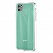 Huawei Y5p Kılıf FitCase Toz Koruma Tıpalı Şeffaf Arka Kapak - 1