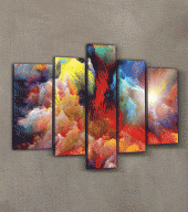 Dancing Clouds 5 Parça Kanvas Tablo 135X85 Cm - 2