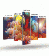 Dancing Clouds 5 Parça Kanvas Tablo 135X85 Cm - 4