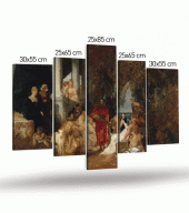 Hans Makart 5 Parça Kanvas Tablo 135X85 Cm - 4