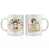 Ressam Frida Kahlo ve Meşhur Sözleri Sanat Serisi 4lü kupa set - 3