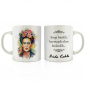 Ressam Frida Kahlo ve Meşhur Sözleri Sanat Serisi 4lü kupa set - 4