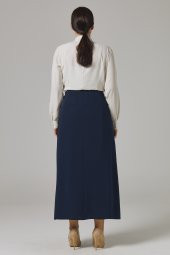 KADIN BÜYÜK BEDEN ÇAN ETEK SORALLİNE 778 LACİVERT SORALLİNE - 5