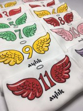 1-12 Aylık Kız Bebek Anı Çıtçıtlı Body Zıbın Seti Özel Baskılı Melek Hatıra Badi - 2