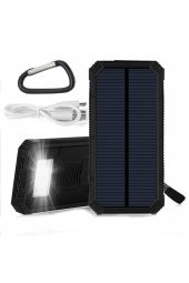 AteşTech 12000 Mah  Taşınabilir Güneş Enerjli Solar Powerbanki 6 Led - 2
