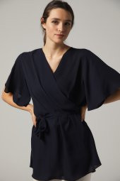 BAYAN BLUZ KRUVAZE BAĞLAMALI SORALLİNE 4197 LACİVERT - 1