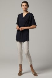BAYAN BLUZ KRUVAZE BAĞLAMALI SORALLİNE 4197 LACİVERT - 5