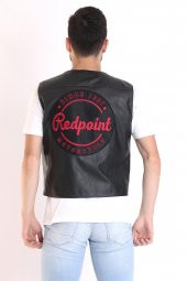 Redpoint Suni Deri Biker Yelek Nakışlı - 4
