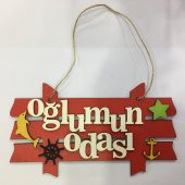 Oğlumun Odası Kapı Süsü Kırmızı - 2