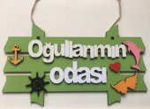 Oğullarımın  Odası Kapı Süsü Yeşil 25 cm - 1