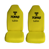 Tofaş Şahin Özel Araba Oto Koltuk Kılıfı Ön Arka Takım Sarı Penye Araca Özel Baskılı - 1