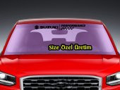 1 Adet Suzuki Performance Oto Sticker Çıkartma Ön Cam ve ya Arka Cam İçin - Siyah - 1