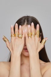 ZeyDor Antik altın kaplama  Tasarım Yüzük  1568 - 4