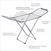 En İyi Sağlam Açılır Katlanır Kanatlı Çamaşır Kurutma Askısı Rafı - 2