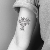 Etnik Hayvan Geçici Dövme,Geçici Tattoo 15,5x16cm,Vücut Dövme,Kol Bilek Dövme,Boyun Dövme,Sırt Dövme - 1
