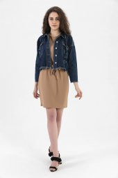 HerTon Kısa Denim Ceket Çıkartılabilir Kapşonlu 18-66-044 - 2