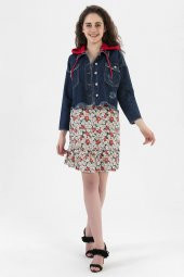 HerTon Kısa Denim Ceket Çıkartılabilir Kapşonlu 18-66-044 - 12