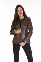 Redpoint Deri(Leather)Nokta Yakalı Puntolu Fermuarlı Ceket - 4
