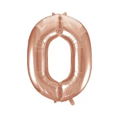 0 Rakam Rose Gold Folyo Balon 40 cm thumbnail 1