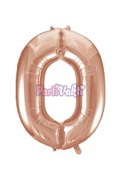 0 Rakam Rose Gold Folyo Balon 40 cm thumbnail 2