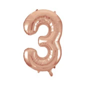 3 Rakam Rose Gold Folyo Balon 40 cm - 1