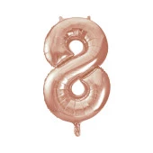 8 Rakam Rose Gold Folyo Balon 40 cm - 1