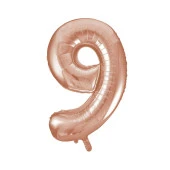 9 Rakam Rose Gold Folyo Balon 40 cm thumbnail 1