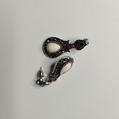 Lületaşı Kolye Küpe Üçlü Set Lale Figürlü - 3