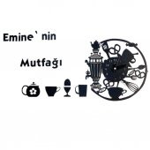 Dekoratif Özel Kesim MDF Siyah Mutak ve Ev Saati - 2