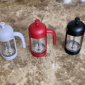 AROW 350 ML KAHVE BİTKİ ÇAYI DEMLİĞİ FRENCH PRESS SİYAH - 1