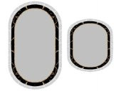 Oval Saçaklı 2li Banyo Paspas Takımı Space Gri - 1