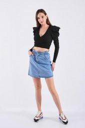 Siyah Karpuz Kol Detaylı Bluz - 2