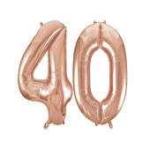 40.Yaş Folyo Balon Seti Rose Gold 40 cm thumbnail 1