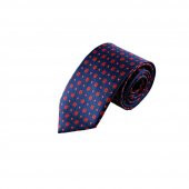 Brianze Çiçek Desen Lacivert Mendilli Kravat thumbnail 2